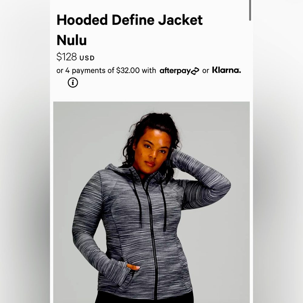 LULULEMON HOODED DEFINE
